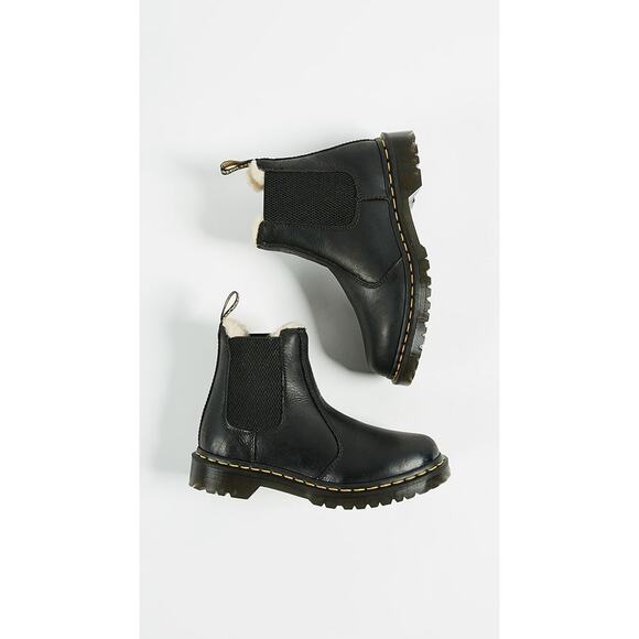 Dr Martens Leonore Sherpa Chelsea Boots - 9 Black - Picture 4 of 5